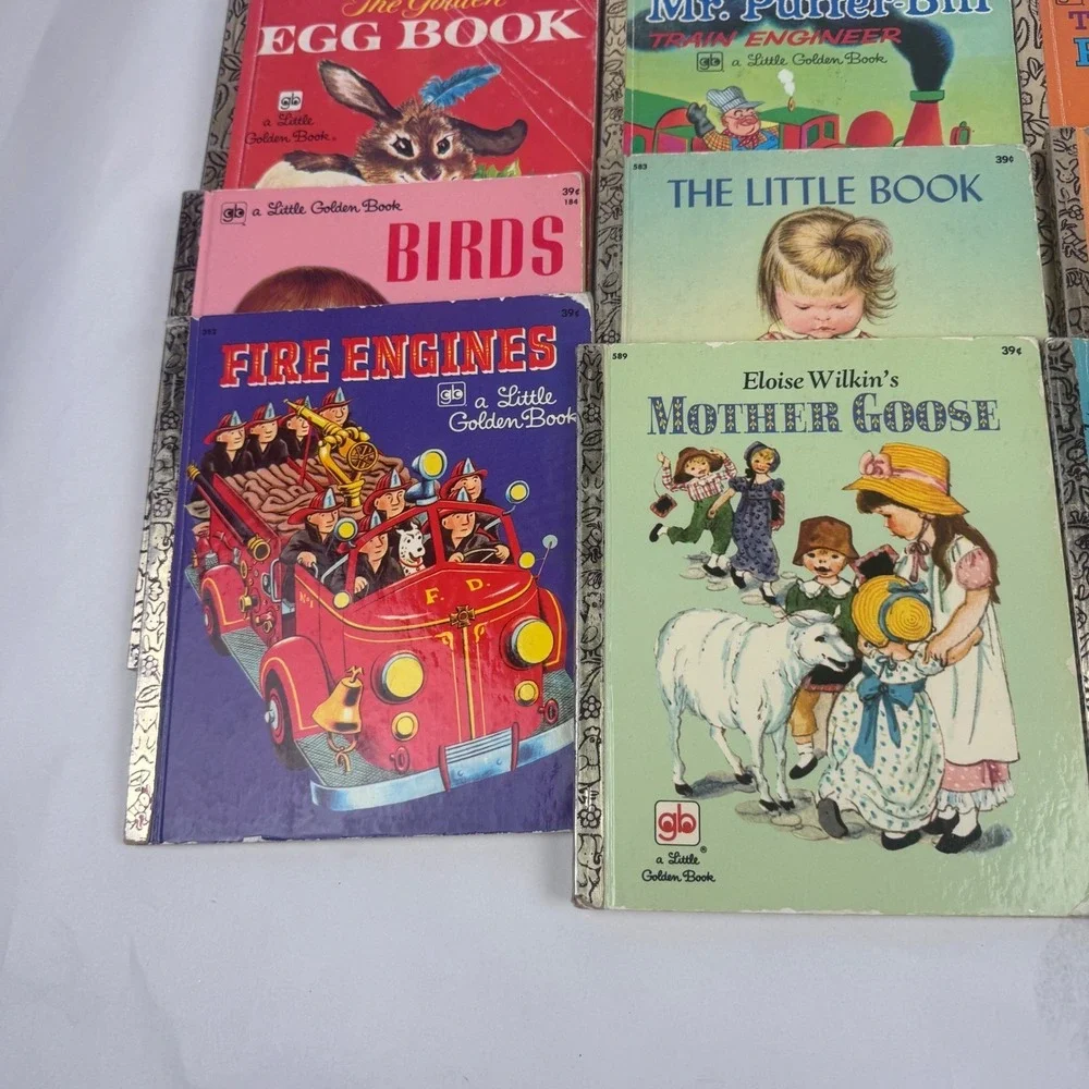 Vintage Little Golden Book Lot of 20 Mother Goose Three little Kittens 60s-70s